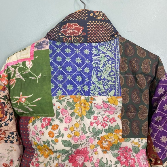 FOUND‎ Gardenja Tapestry Puffer Jacket Patchwork Floral Paisley Tropical Small - Picture 9 of 9